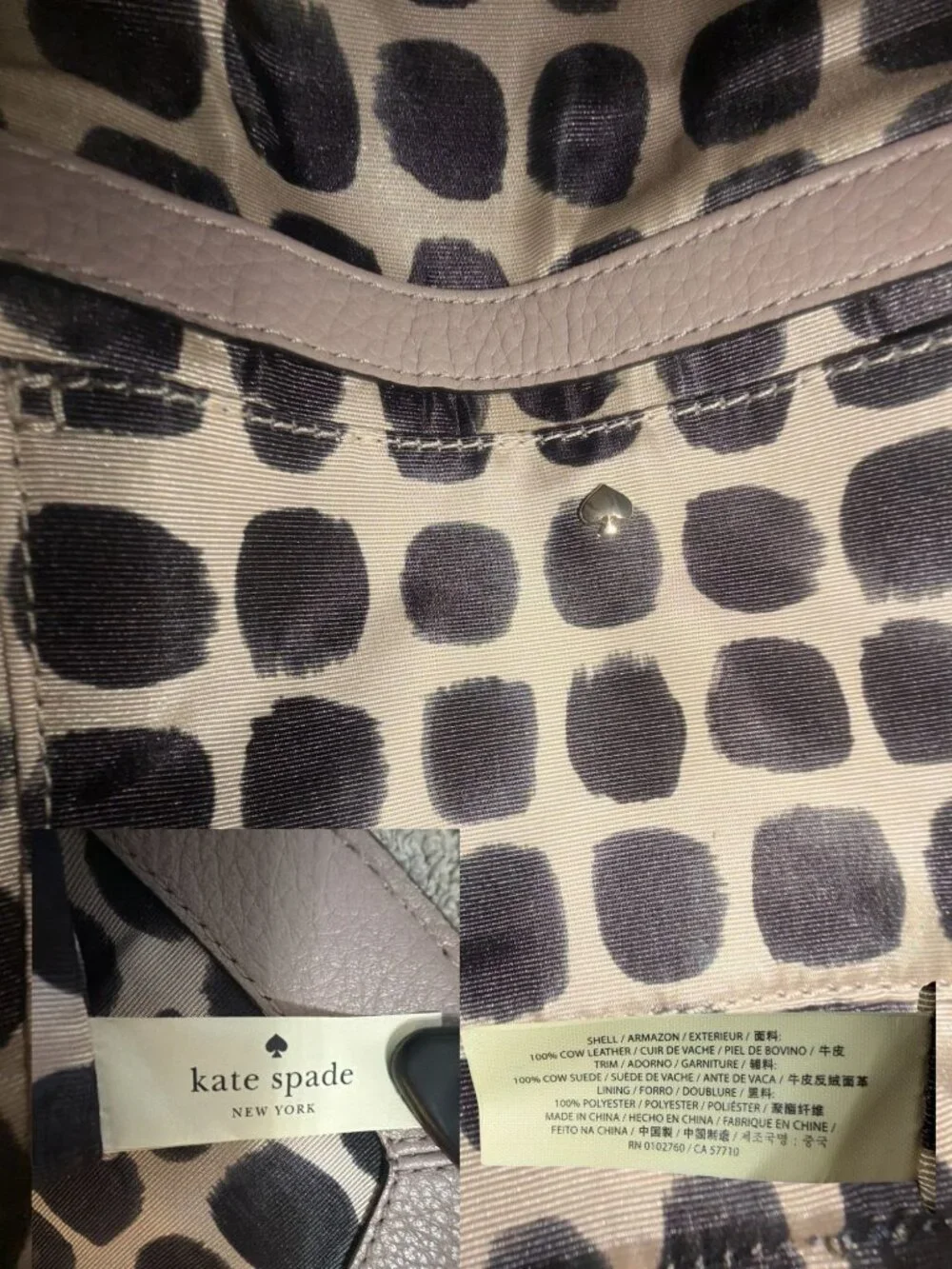 Kate Spade Spencer Court Monday Taupe Suede and Leather Envelope Crossbody Bag - Picture 9 of 10